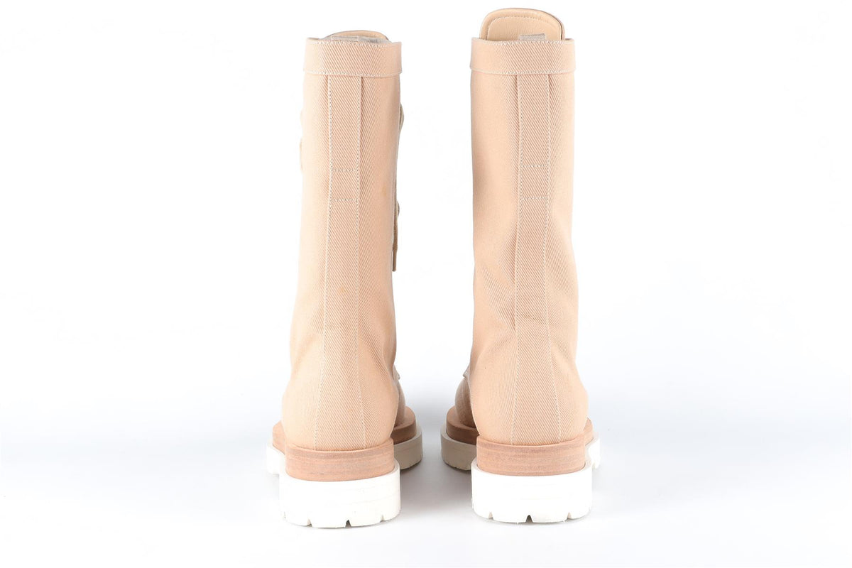 MAGDA BUTRYM BEIGE CANVAS BOOTS EU 38 UK 5 US 8