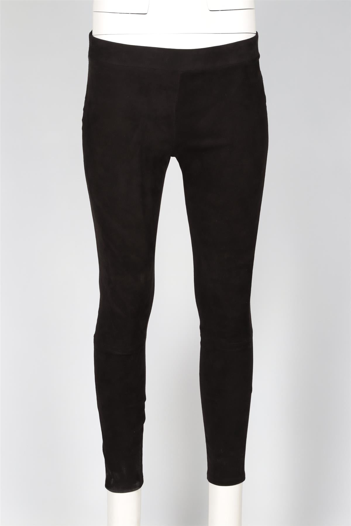 L'AGENCE BLACK SUEDE SKINNY PANTS SMALL