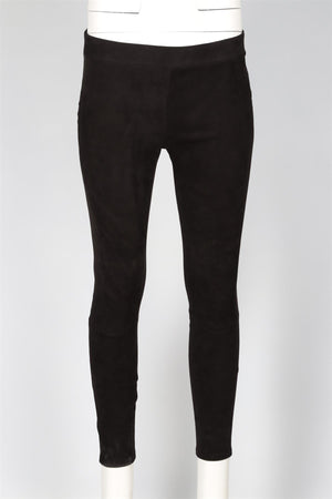 L'AGENCE BLACK SUEDE SKINNY PANTS SMALL