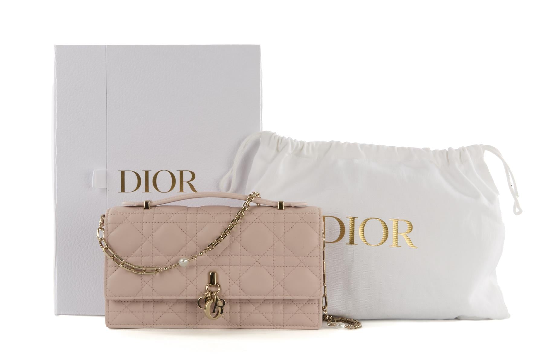CHRISTIAN DIOR PINK MY DIOR MINI CANNAGE LEATHER CROSSBODY BAG