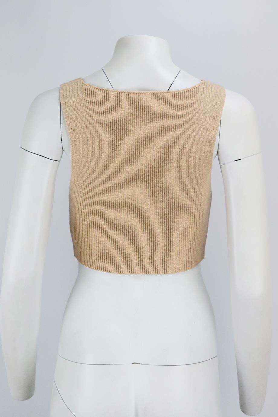 A.L.C. CROPPED RIBBED COTTON BLEND TOP MEDIUM