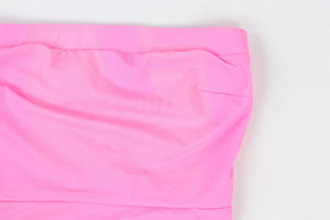 REDONE + SOLID STRIPED PINK BIKINI SMALL