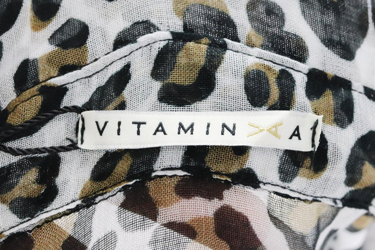 VITAMIN A BELTED LEOPARD PRINT VOILE MIDI DRESS MEDIUM