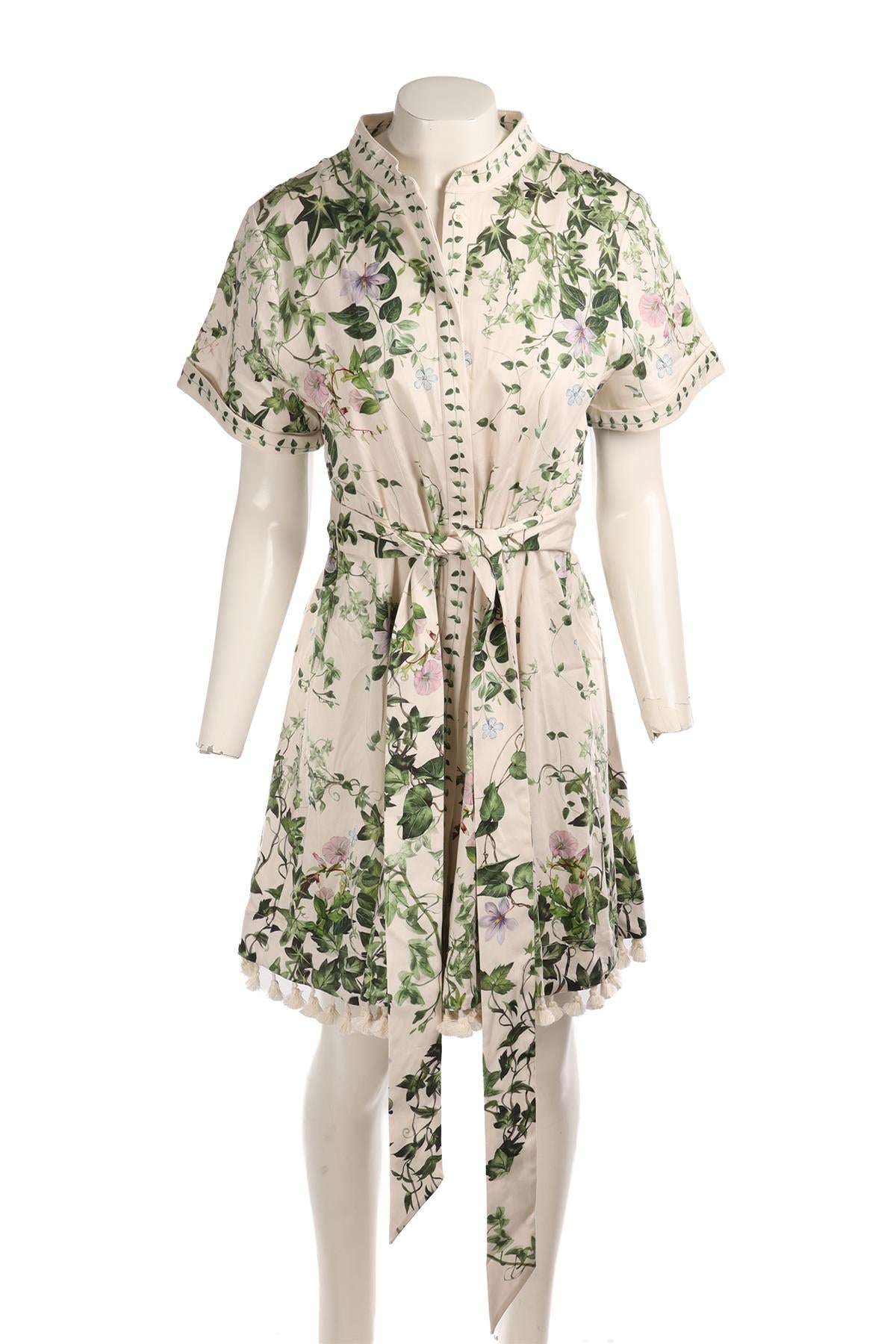 ALICE + OLIVIA CREAM COTTON MINI DRESS US 14 UK 18