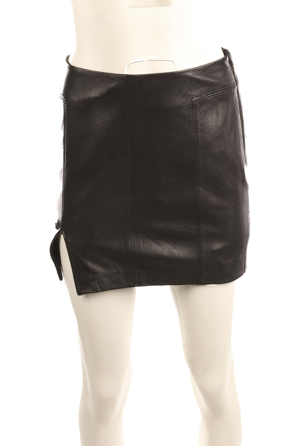 REFORMATION BLACK LEATHER MINI SKIRT SMALL