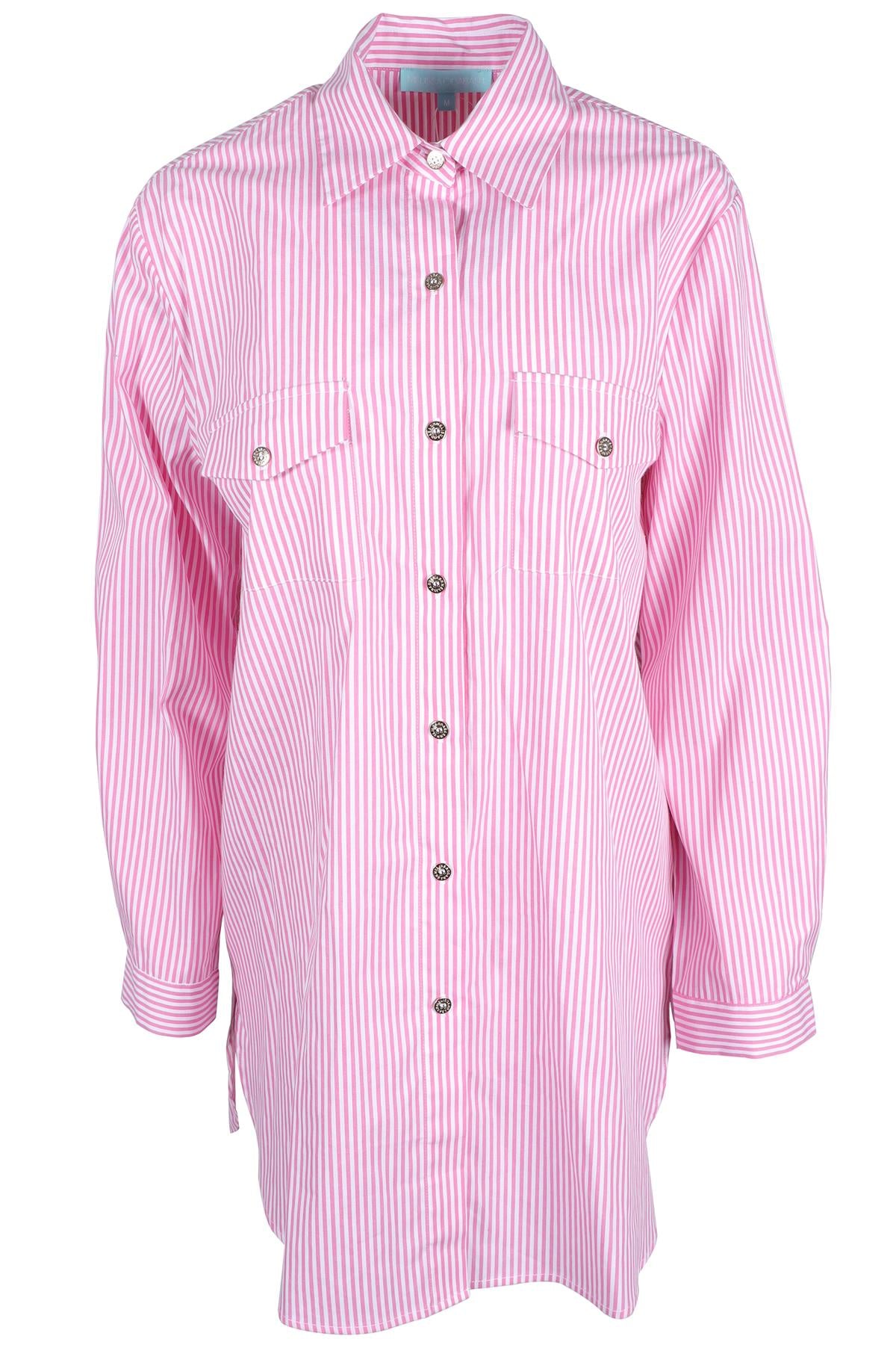 MELISSA ODABASH PINK COTTON SHIRT MEDIUM