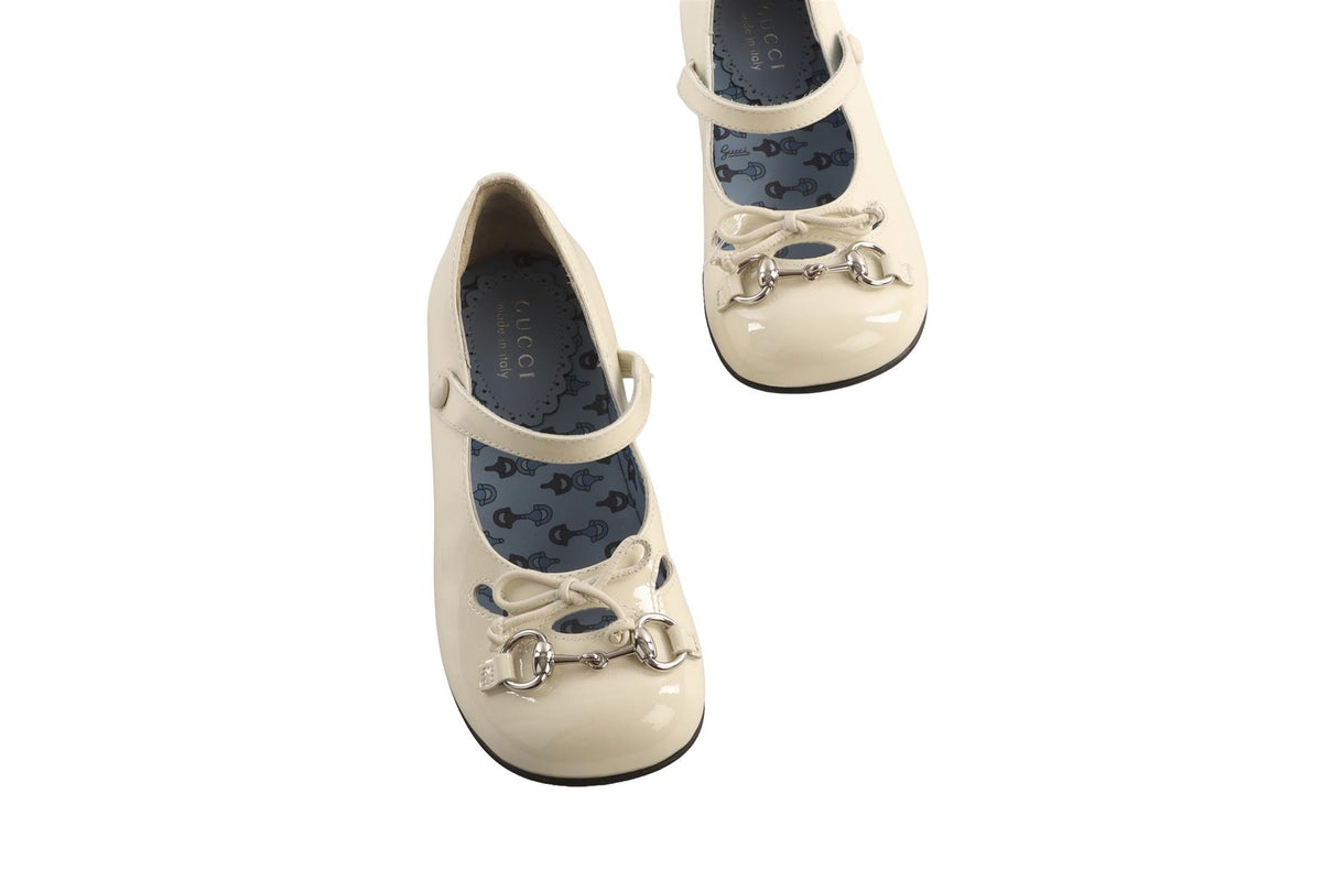 GUCCI ECRU KIDS GIRLS BALLET FLATS EU 28 UK 10 US 11