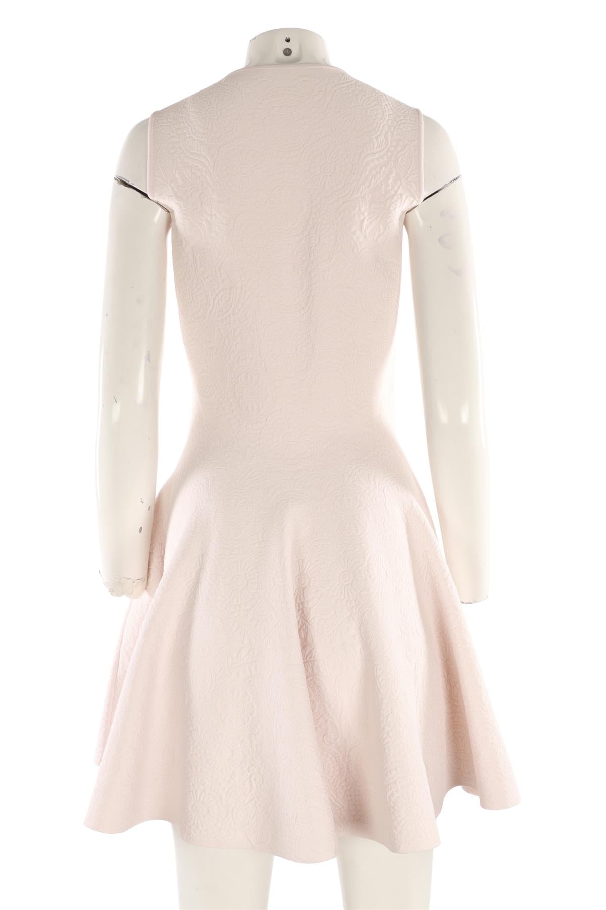 ALEXANDER MCQUEEN PINK KNIT MIDI DRESS LARGE