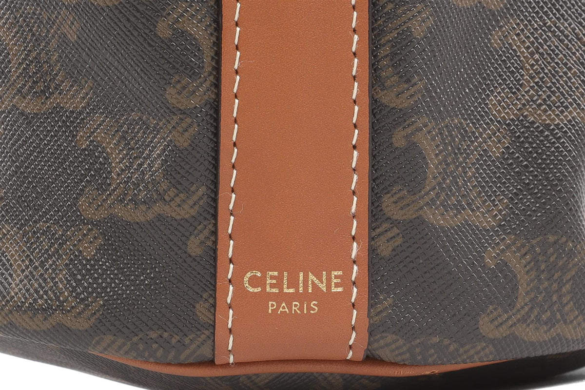 CELINE BROWN TRIOMPHE SMALL LEATHER SHOULDER BAG