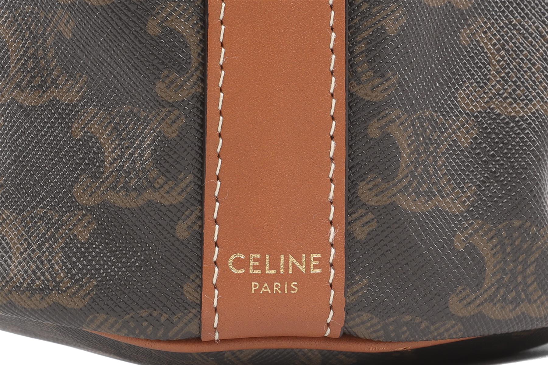 CELINE BROWN TRIOMPHE SMALL LEATHER SHOULDER BAG