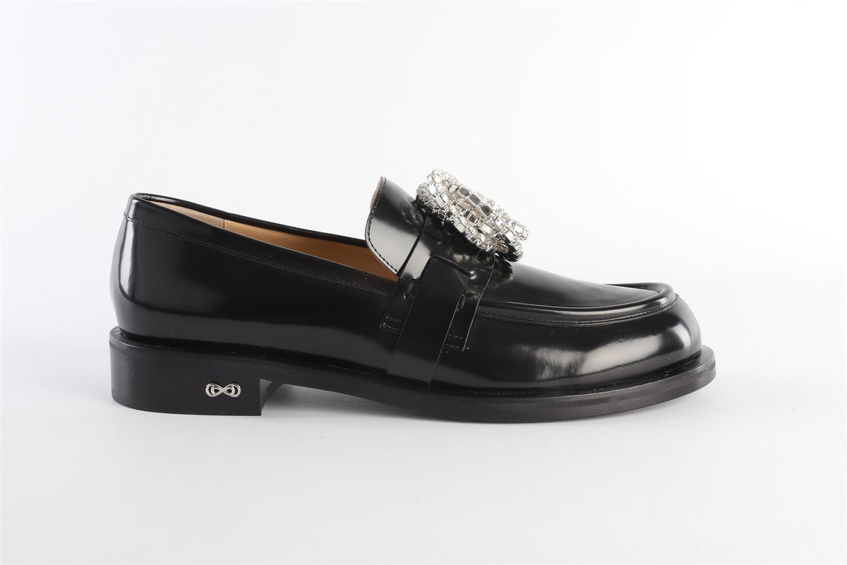MACH & MACH BLACK LEATHER LOAFERS EU 40 UK 7 US 10