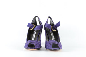 MANOLO BLAHNIK PURPLE SUEDE PUMPS EU 39.5 UK 6.5 US 9.5