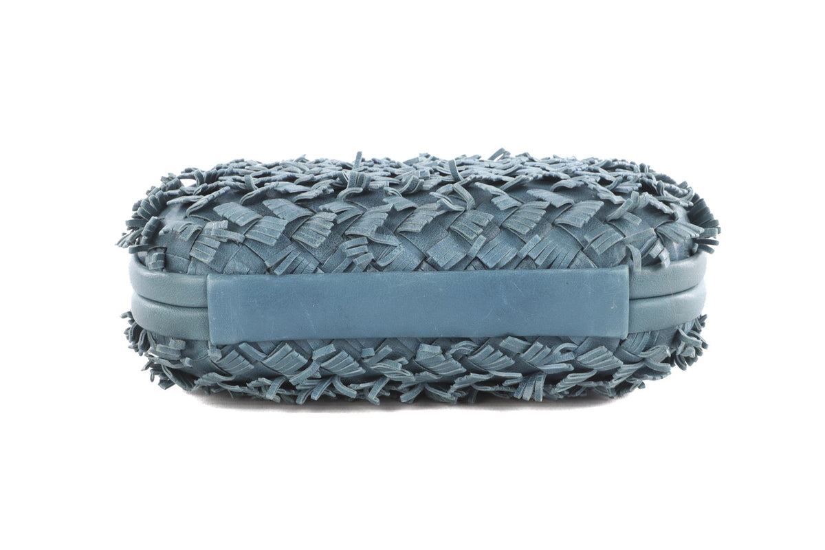 BOTTEGA VENETA BLUE KNOT LEATHER CLUTCH