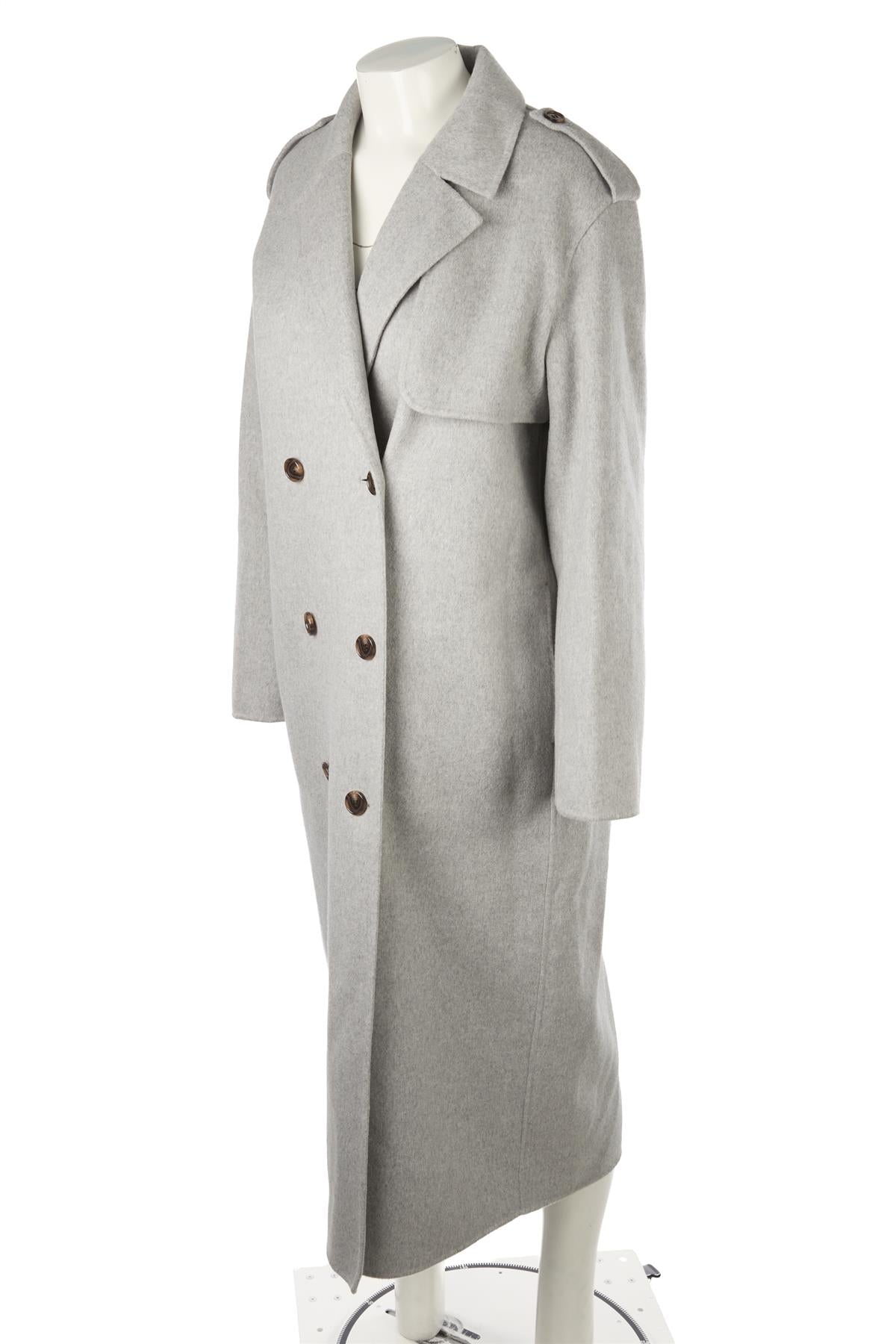 THEORY GREY CASHMERE COAT MEDIUM
