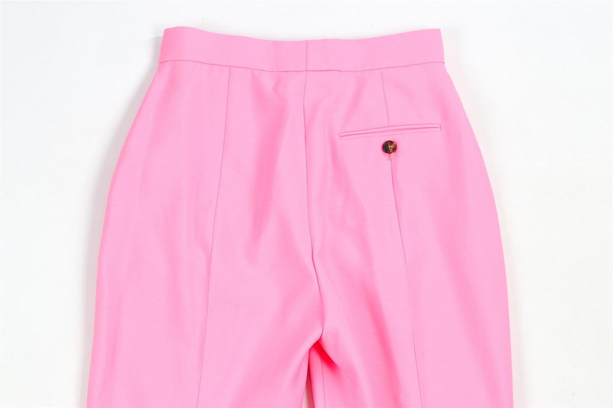 ALEXANDER MCQUEEN PINK WOOL STRAIGHT LEG PANTS IT 38 UK 6