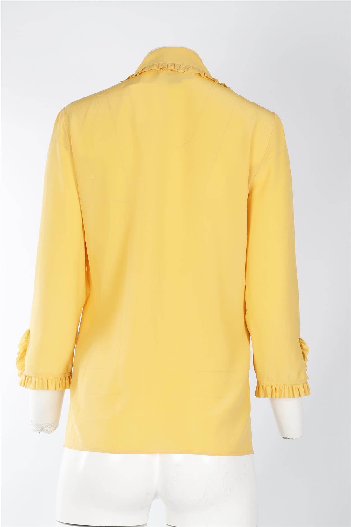 GUCCI YELLOW SILK SHIRT IT 40 UK 8