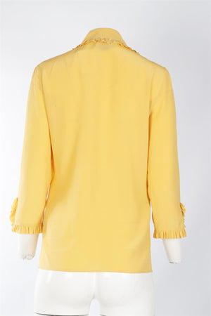 GUCCI YELLOW SILK SHIRT IT 40 UK 8