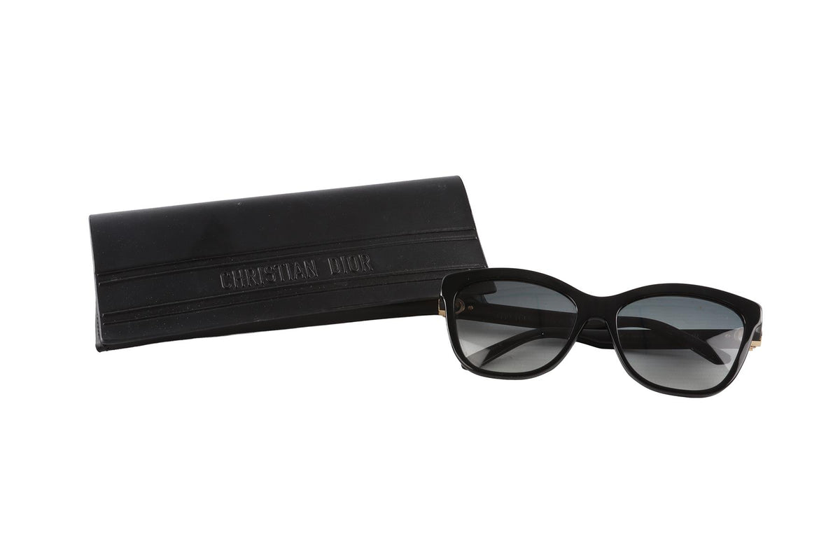 CHRISTIAN DIOR BLACK SQUARE FRAME ACETATE SUNGLASSES