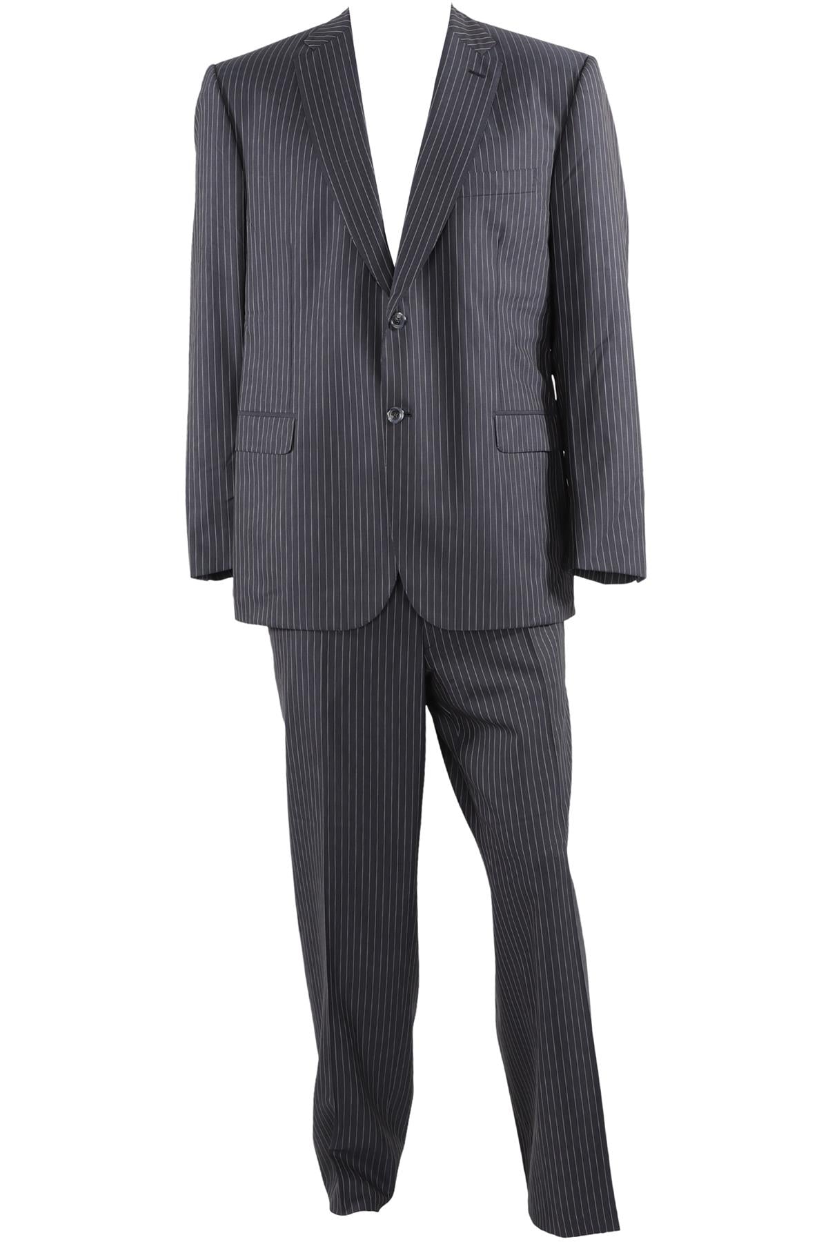 BRONI SUPER150S GREY MEN'S WOOL TWO PIECE SUIT IT 46 UK/US 36