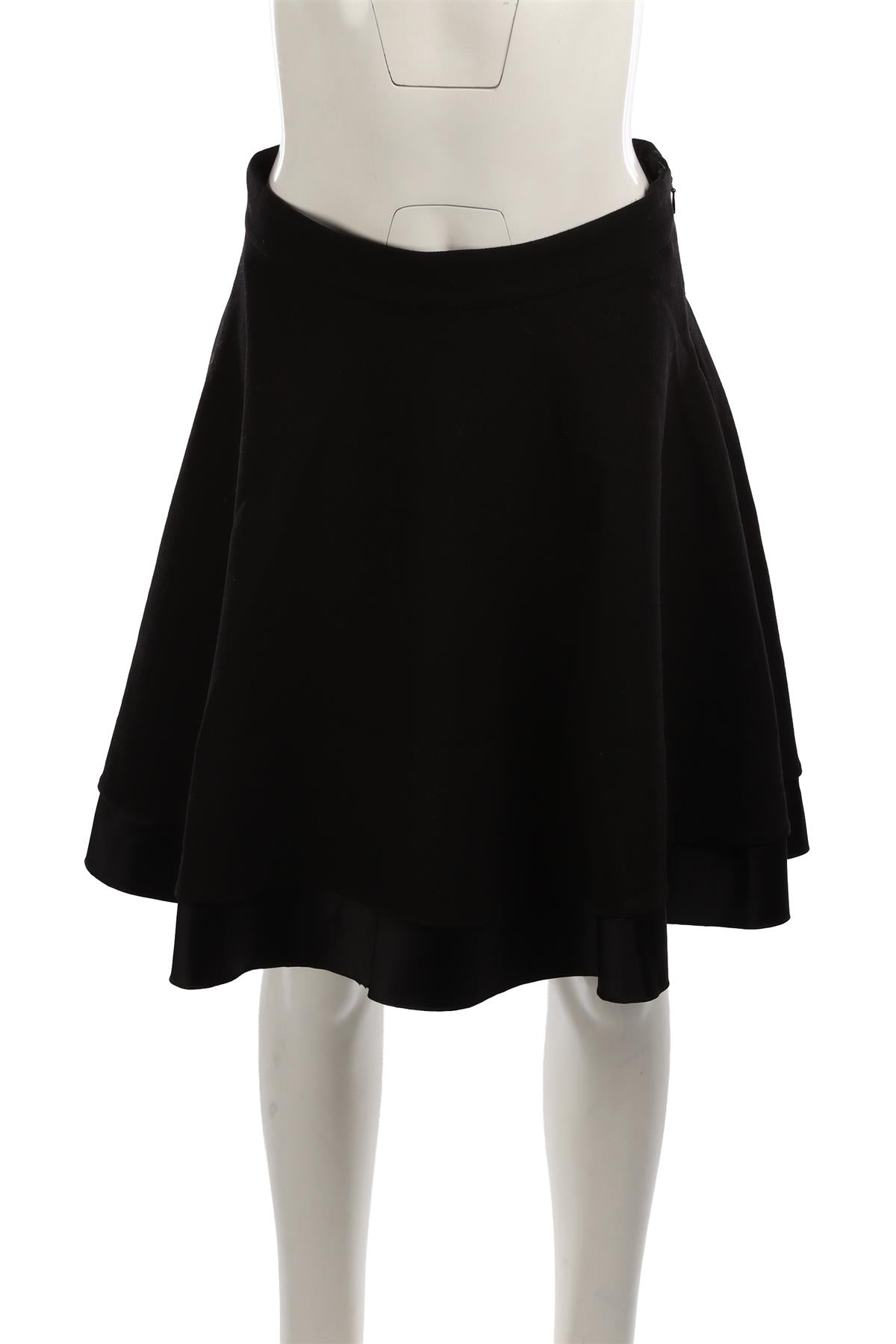 MIU MIU BLACK WOOL MIDI SKIRT IT 42 UK 10