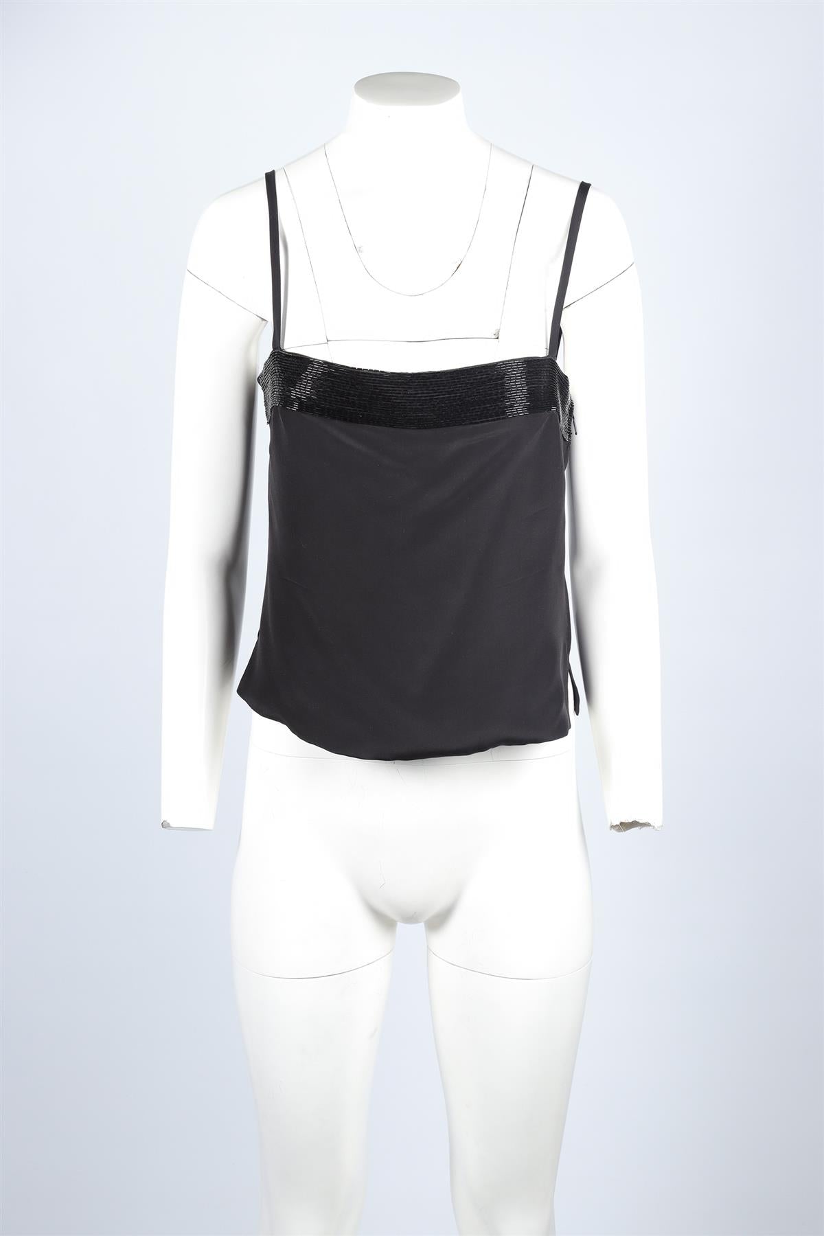 BRUCE OLDFIELD BLACK SILK TOP UK 10