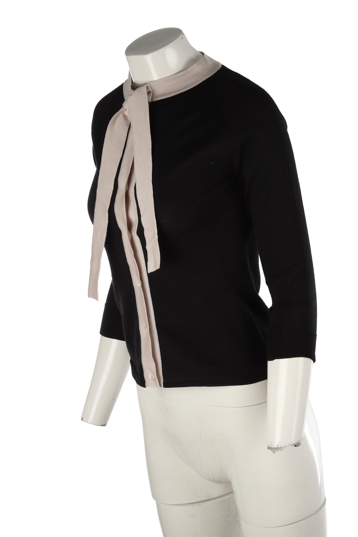 PRADA BLACK WOOL CARDIGAN IT 38 UK 6 US 2