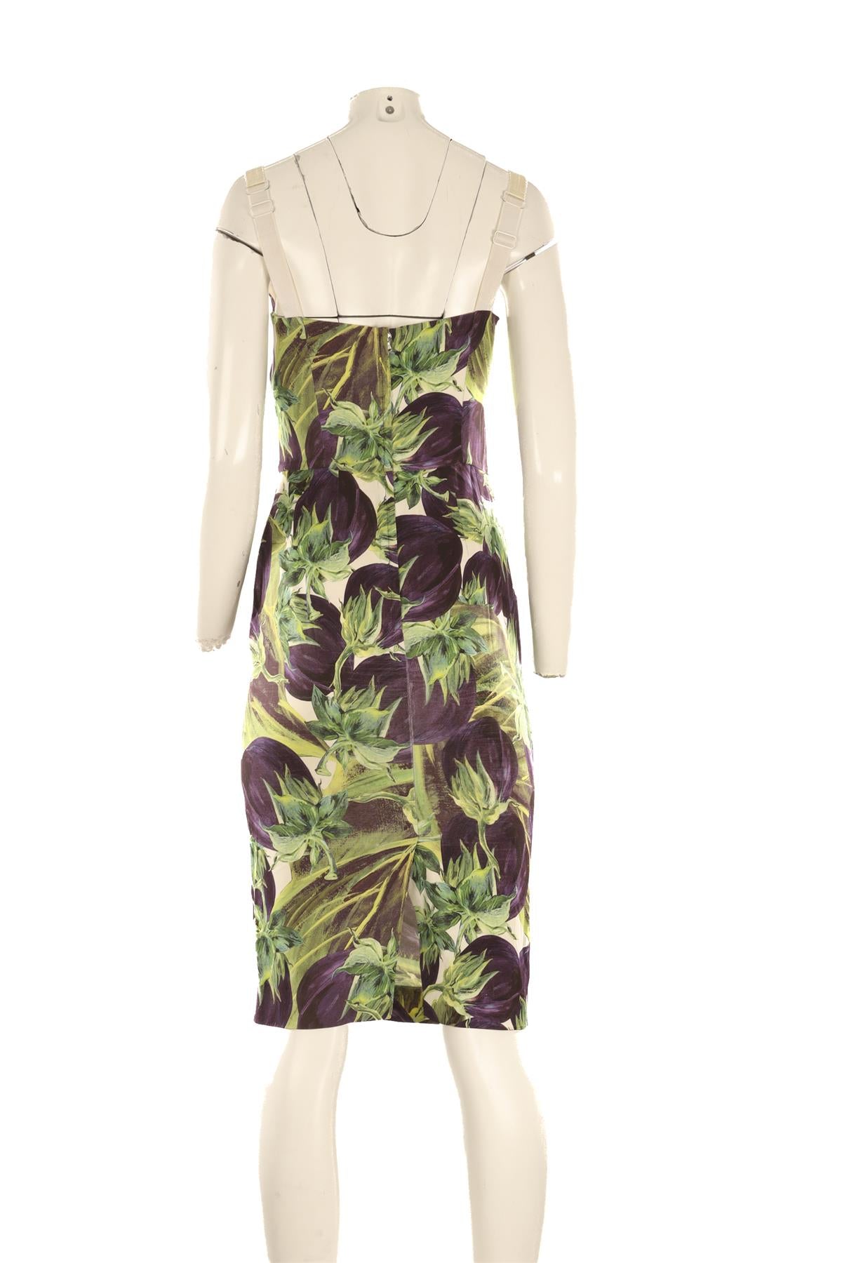 DOLCE & GABBANA PURPLE SATIN MIDI DRESS IT 40 UK 8