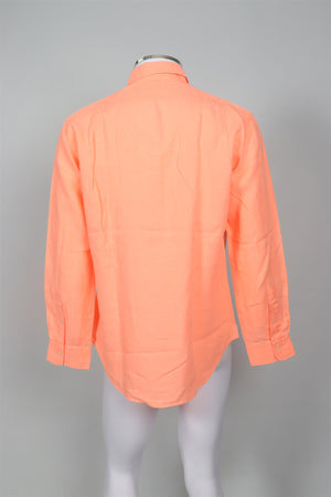 POLO RALPH LAUREN ORANGE MEN'S LINEN SHIRT LARGE