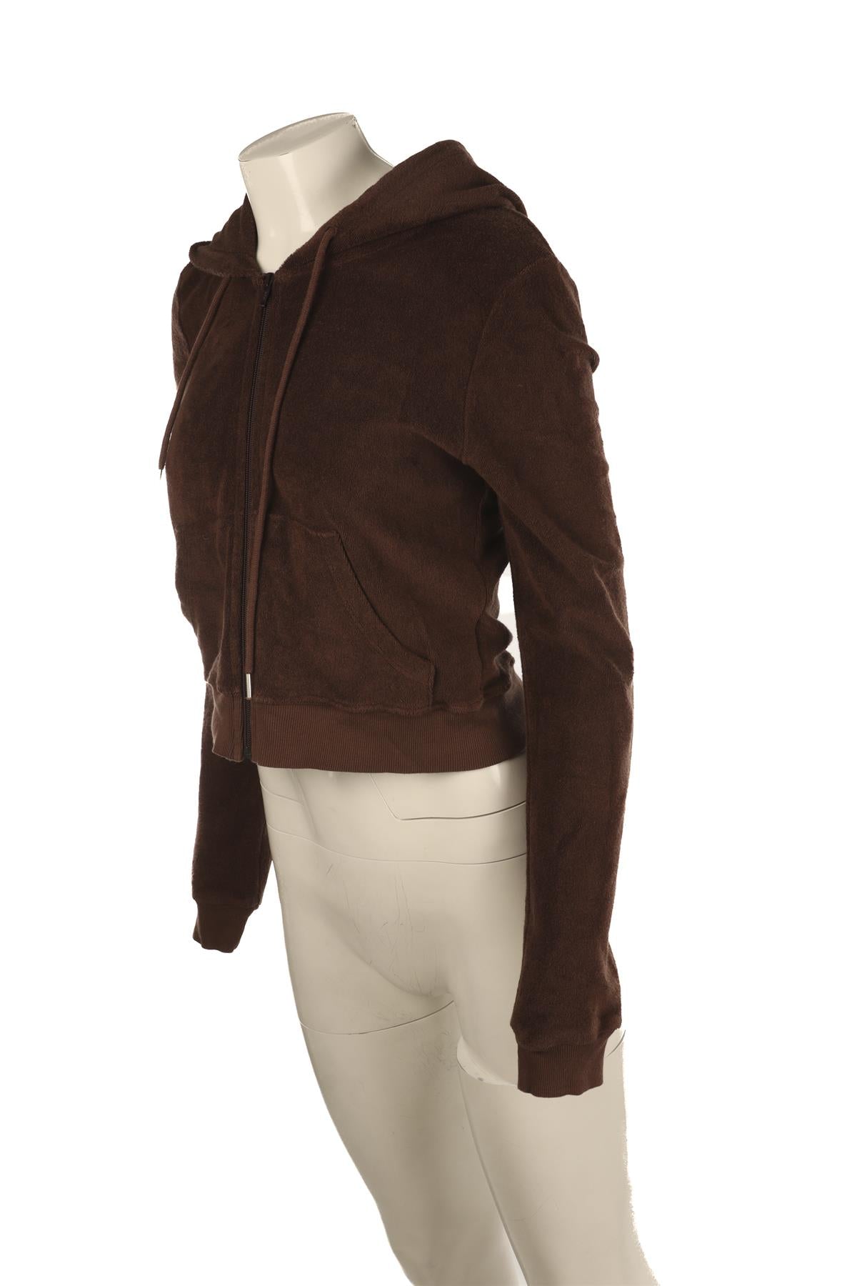 RE/DONE BROWN COTTON HOODIE SMALL
