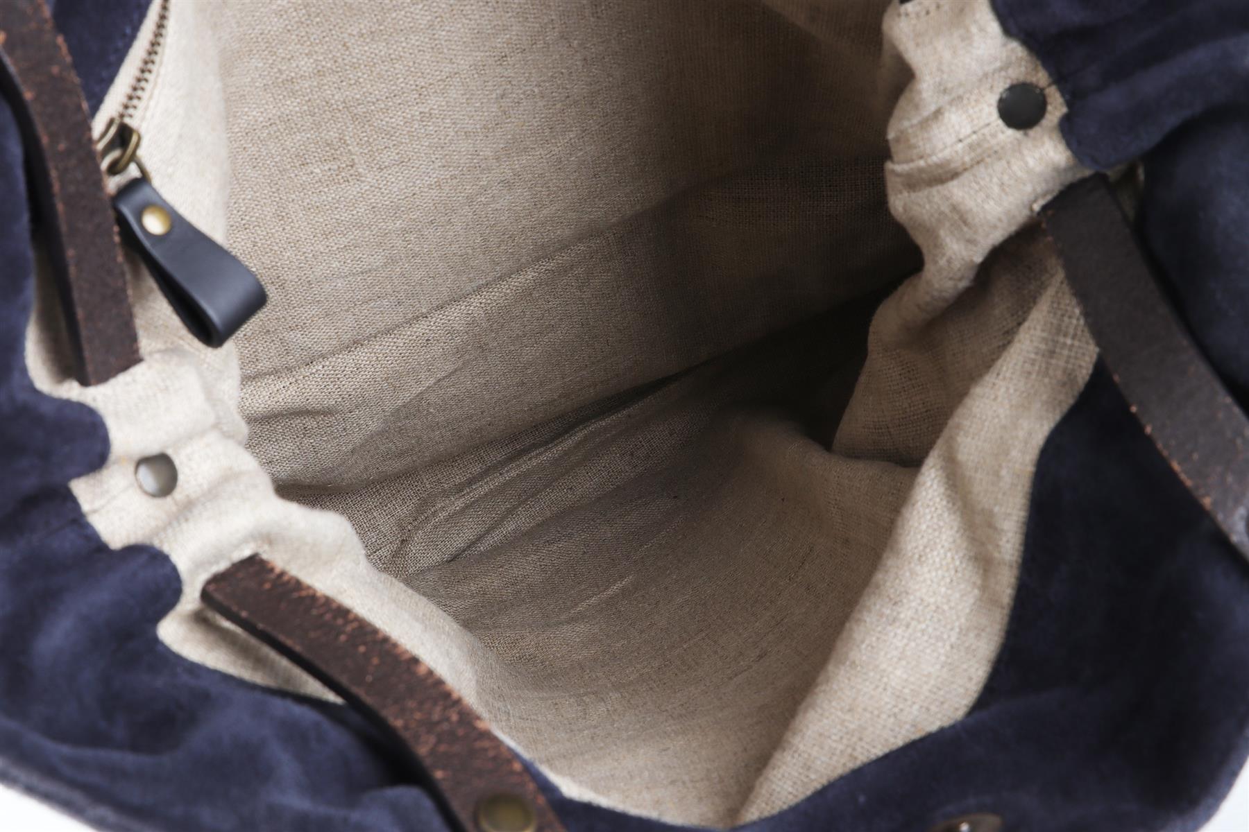 TOMAS MAIER NAVY SUEDE TOTE BAG