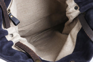TOMAS MAIER NAVY SUEDE TOTE BAG