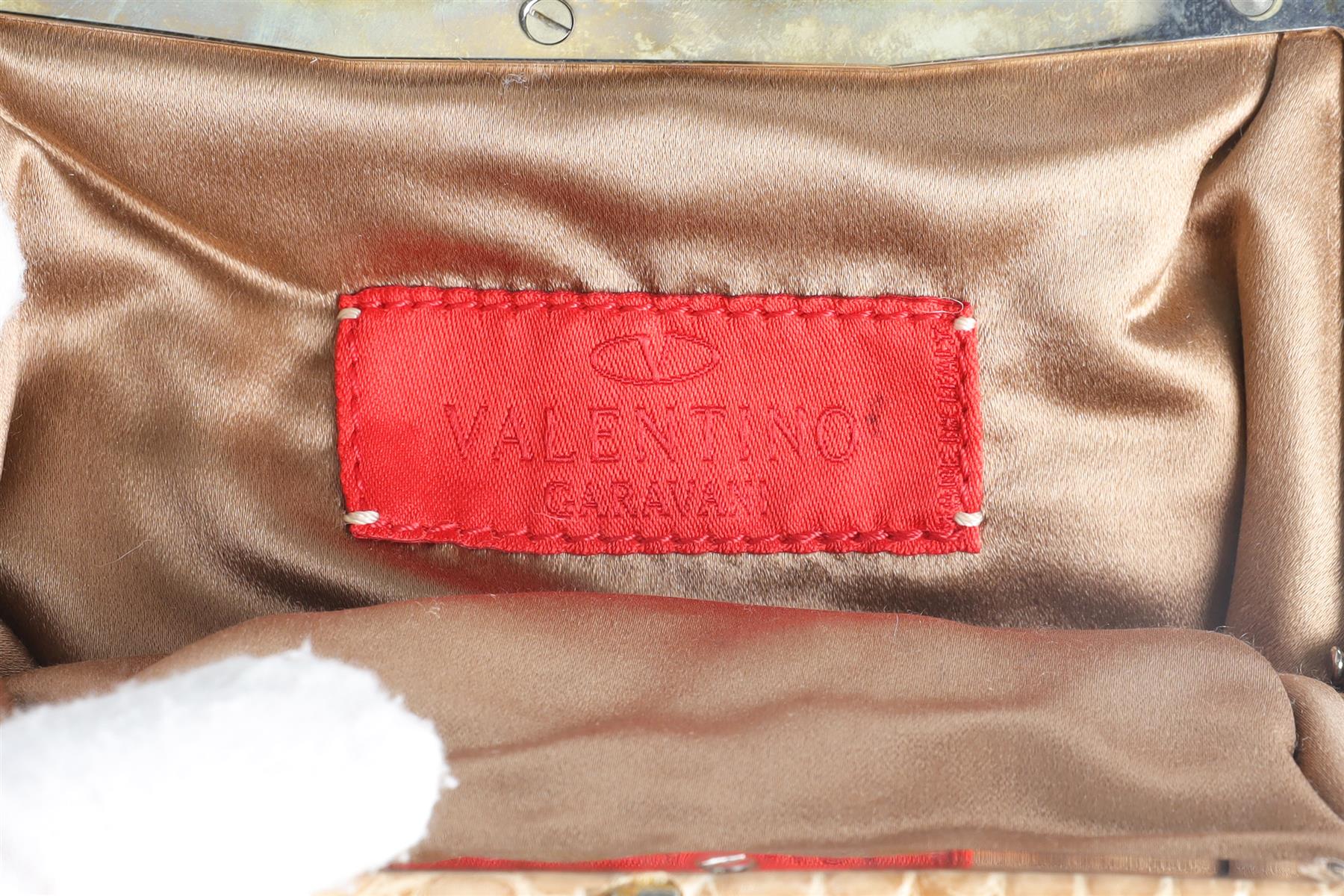 VALENTINO GARAVANI PINK VINTAGE CROCODILE AND PERSIAN LAMB TOTE BAG