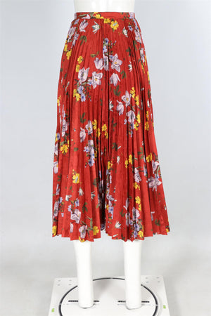 ERDEM RED SATIN MIDI SKIRT UK 6