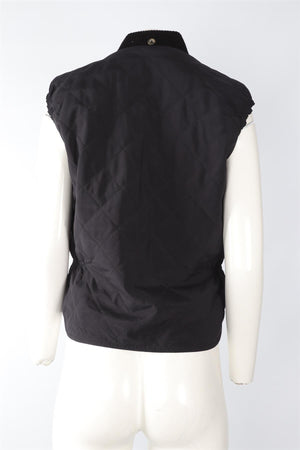LORO PIANA BLACK VINTAGE SHELL GILET MEDIUM