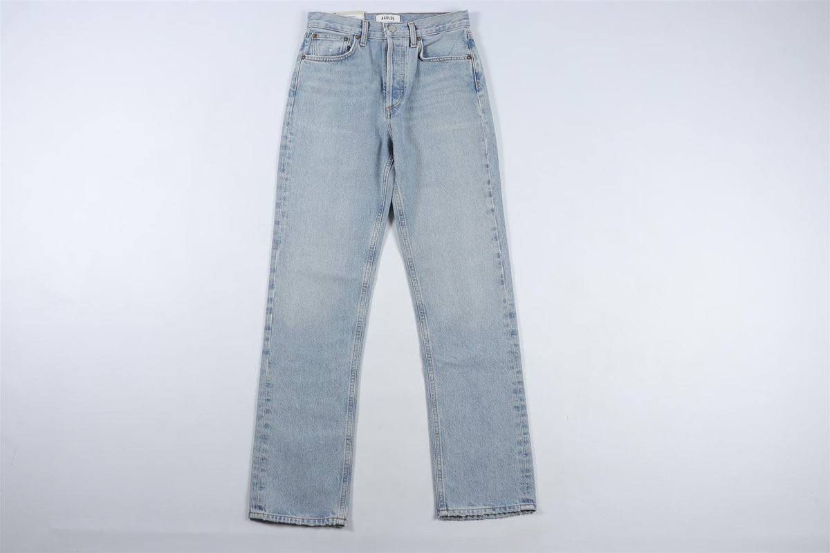 AGOLDE BLUE HIGH RISE STRAIGHT LEG JEANS W24 UK 6