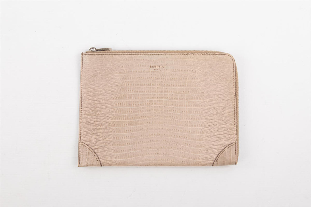 GIVENCHY TAUPE LEATHER CLUTCH