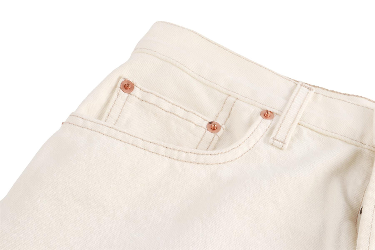 WHITE DENIM MINI SKIRT
