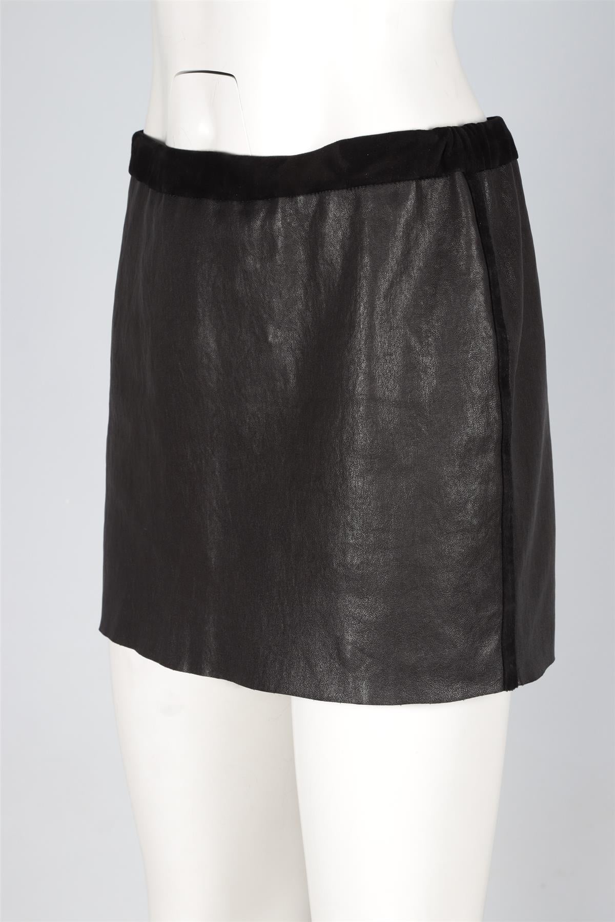 ISABEL MARANT BLACK LEATHER MINI SKIRT FR 40 UK 12