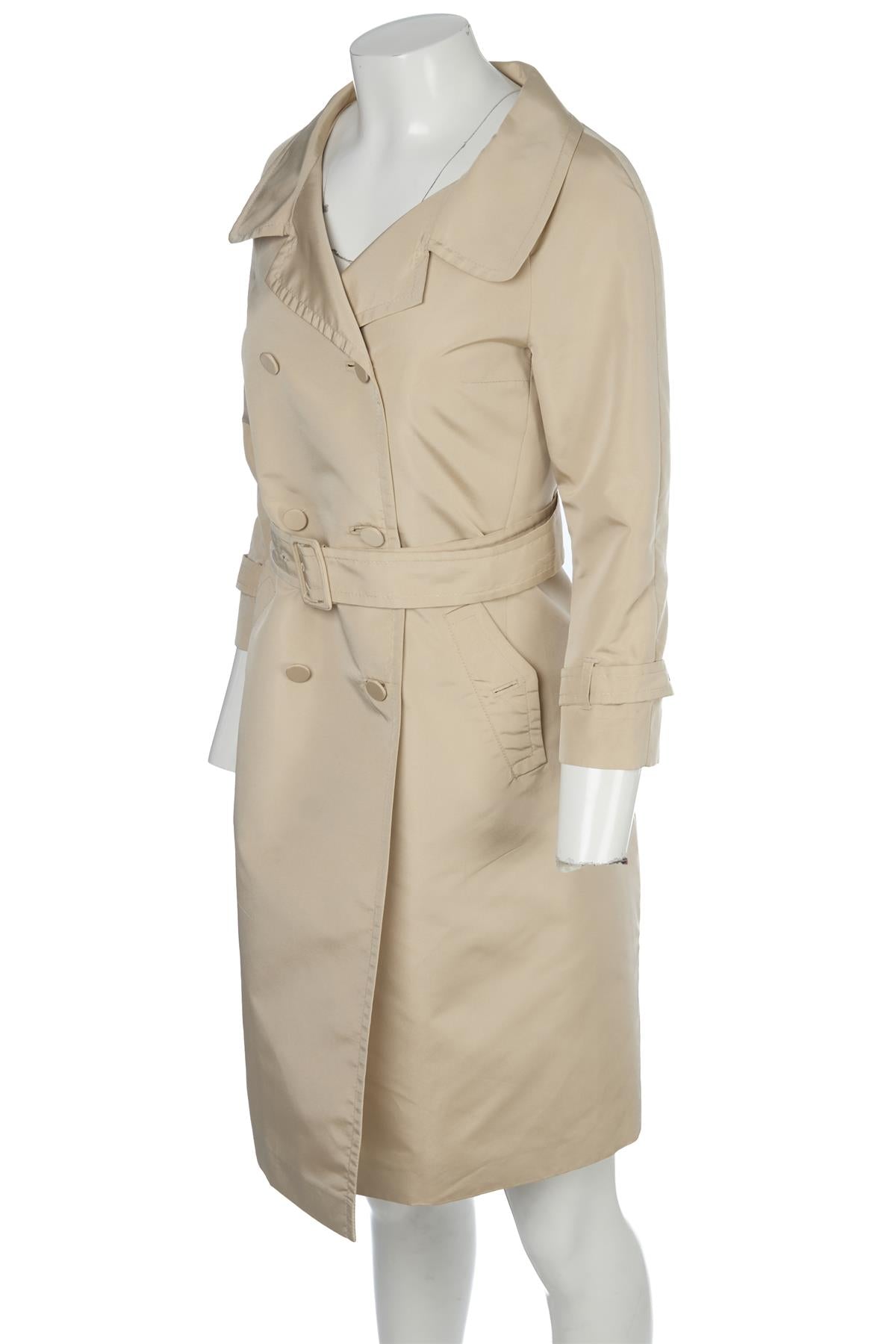 PRADA BEIGE SILK TRENCH COAT IT 38 UK 6