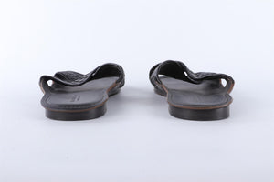 BOTTEGA VENETA BLACK MEN'S INTRECCIATO LEATHER SANDALS EU 42 UK 8 S 9