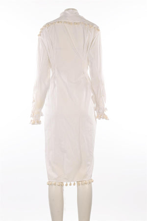 LOEWE WHITE COTTON MAXI DRESS FR 38 UK 10