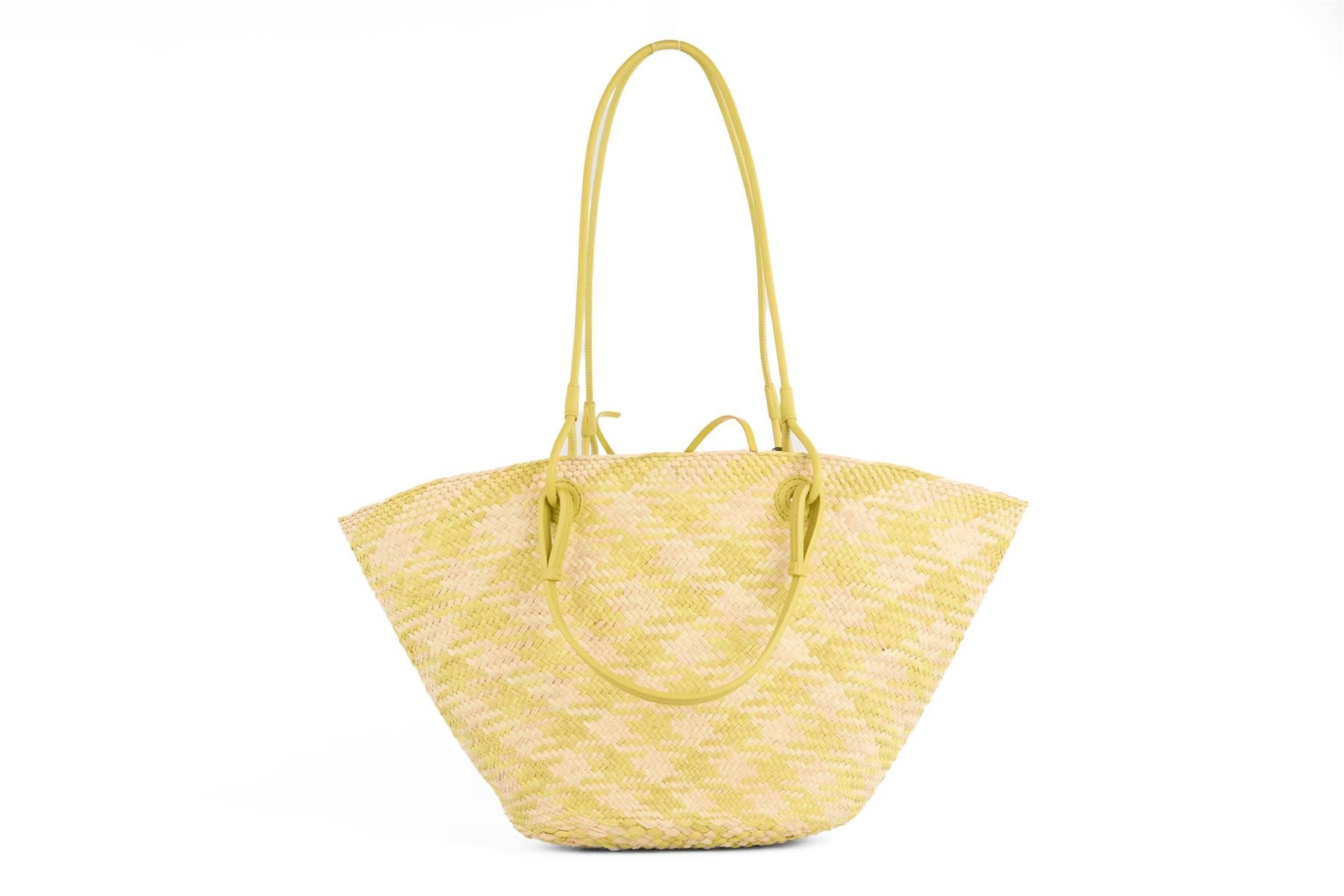 LOEWE GREEN ANAGRAM RAFFIA SHOULDER BAG