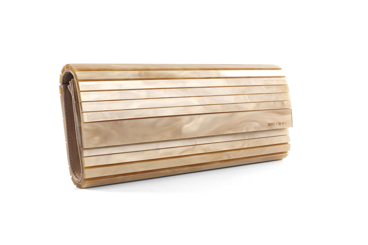JIMMY CHOO GOLD ACETATE CLUTCH