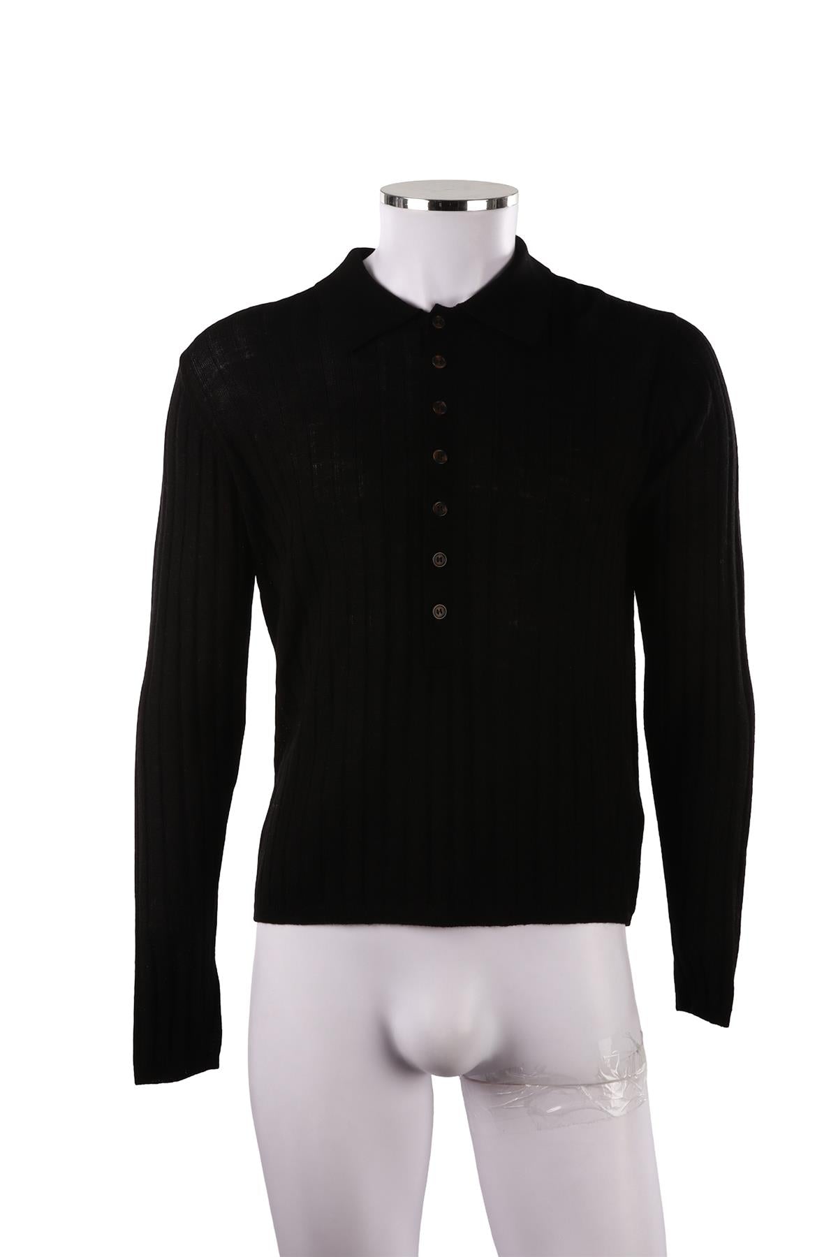 BLACK MEN'S WOOL SWEATER