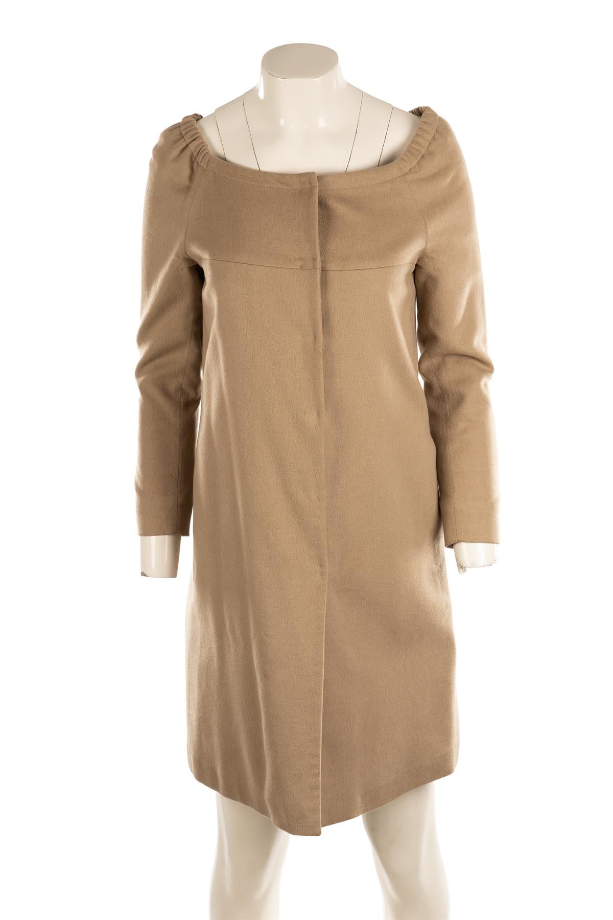 PRADA BEIGE CAMEL COAT IT 38 UK 6