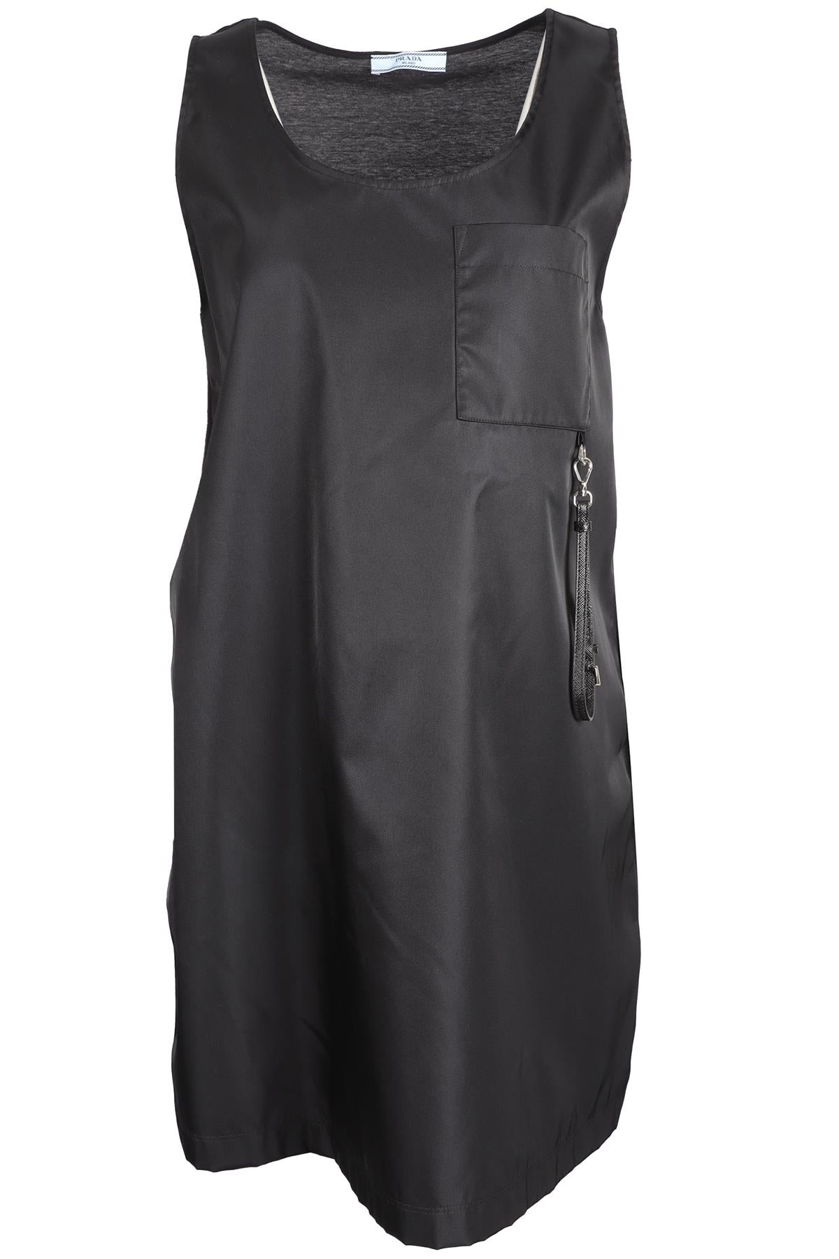 PRADA BLACK 2021 NYLON MINI DRESS SMALL