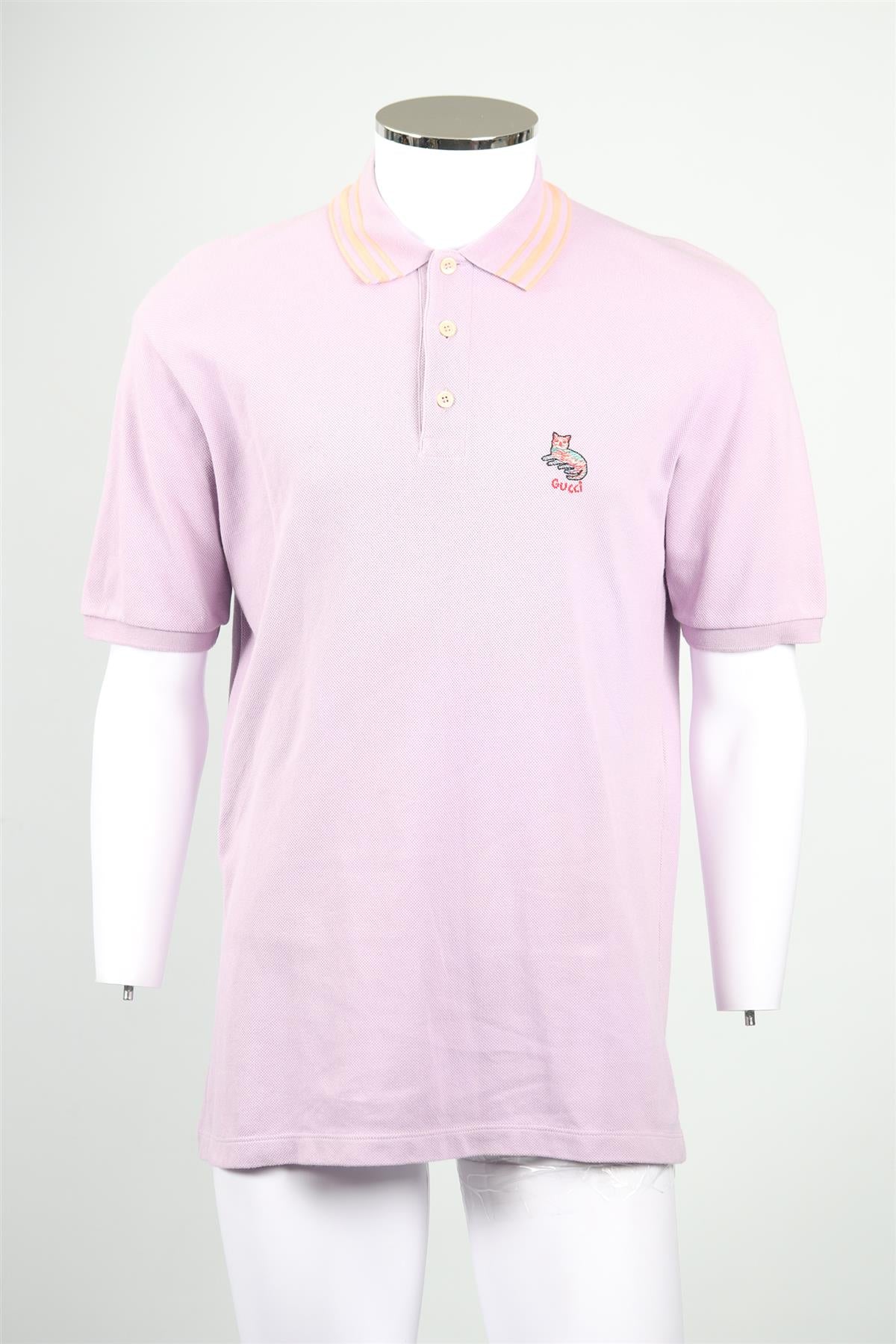 GUCCI MEN'S COTTON POLO SHIRT SMALL