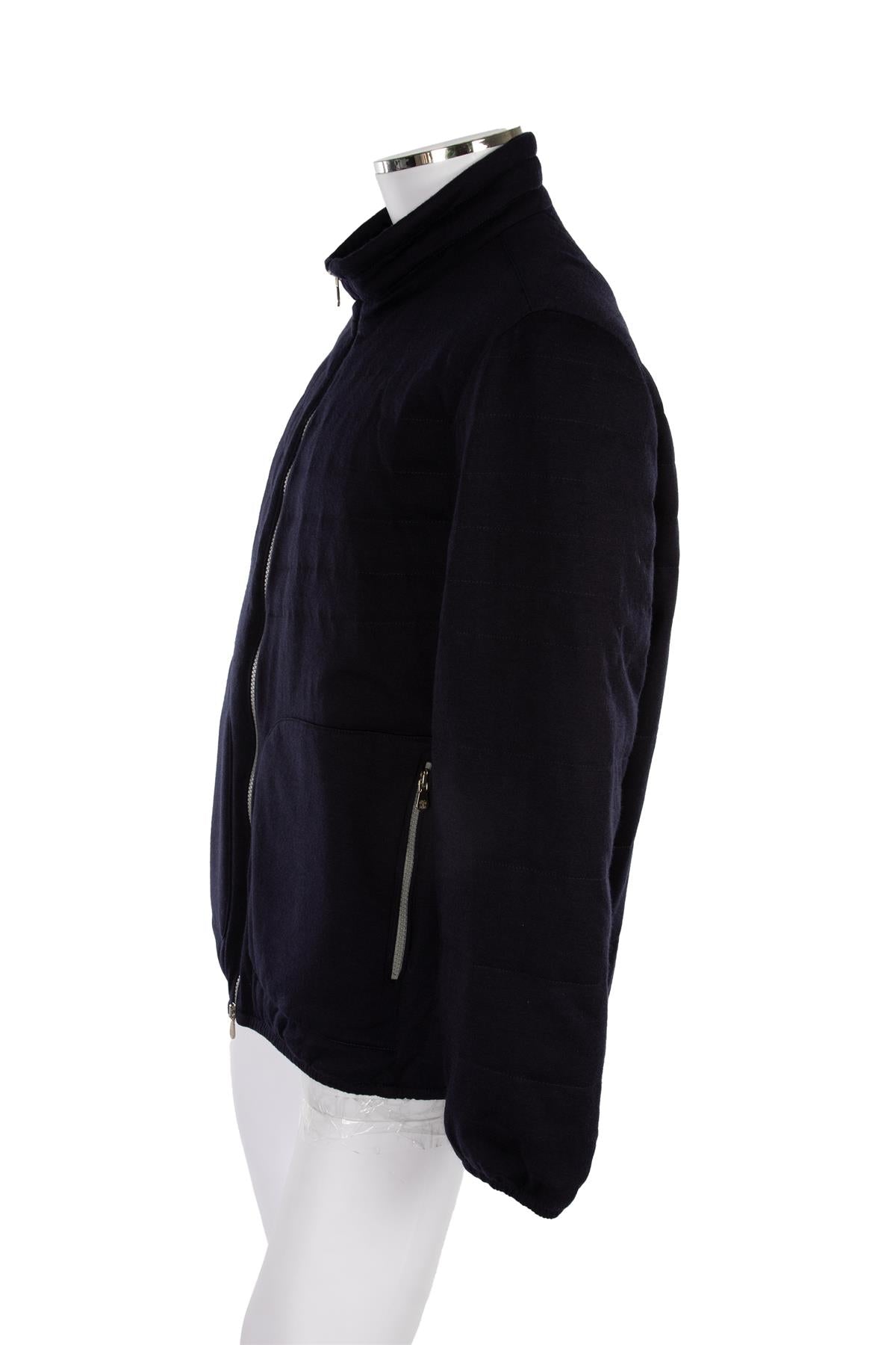 BRUNELLO CUCINELLI NAVY MEN'S PADDED WOOL JACKET IT 54 UK/US 44