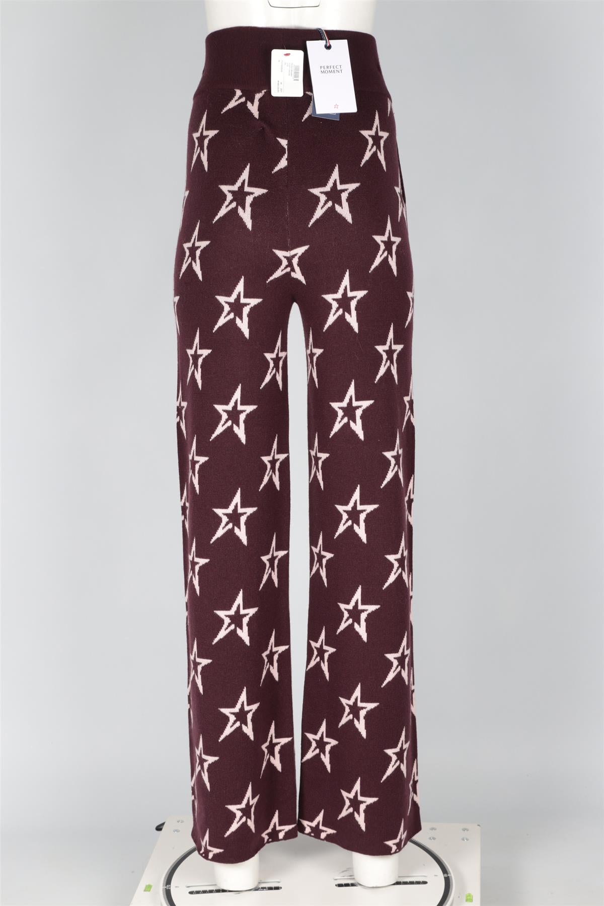 PERFECT MOMENT BURGUNDY WOOL WIDE LEG PANTS MEDIUM