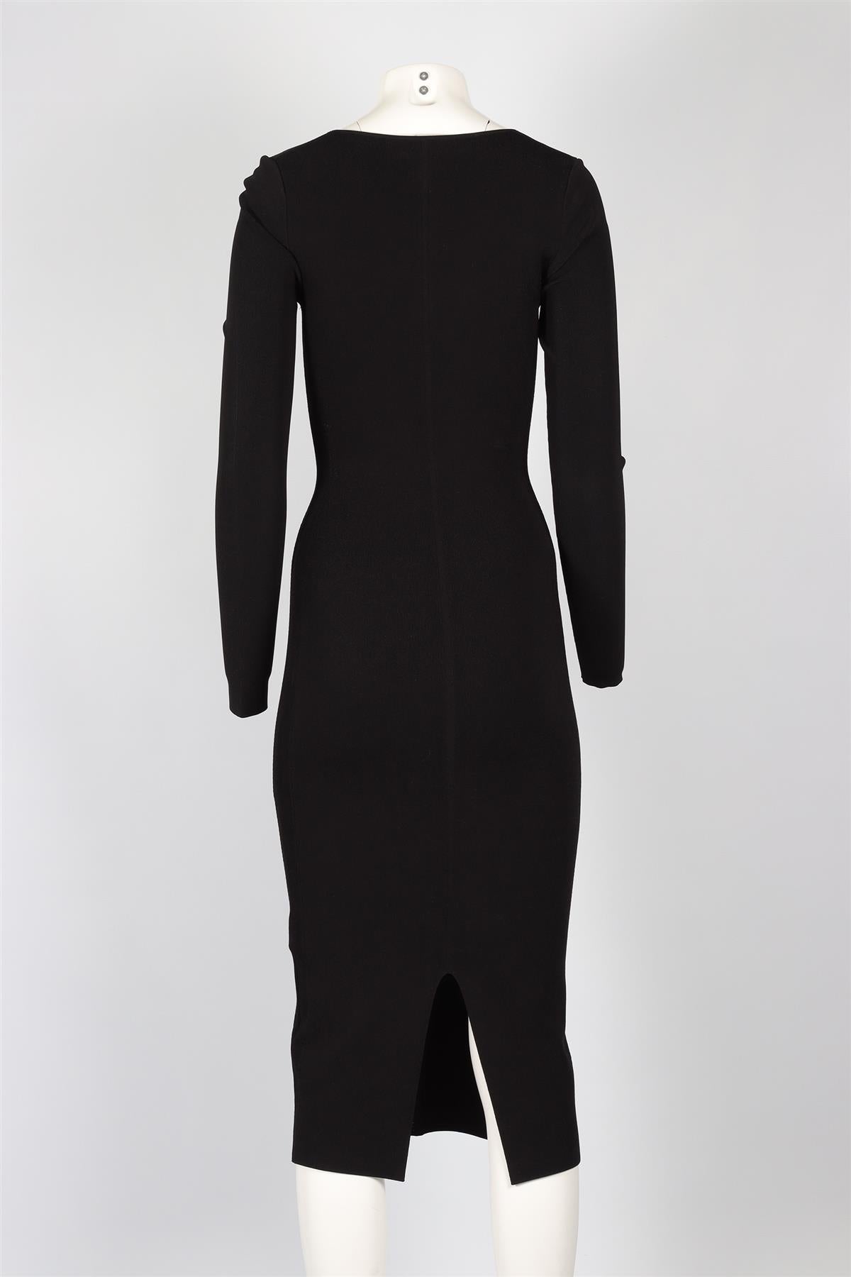 VB BODY BY VICTORIA BECKHAM BLACK KNIT MAXI DRESS UK 12